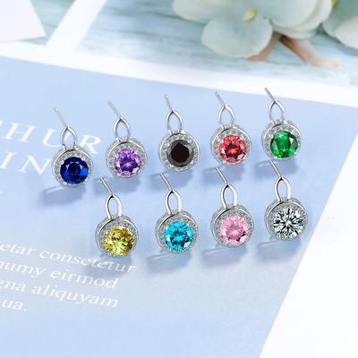 Cadou geometric pentru iubită, moda, zirconiu, strălucitori, clasici, cercei cu știfturi pentru femei, orbitor, accesorii elegante pentru femei, bijuterii atemporale