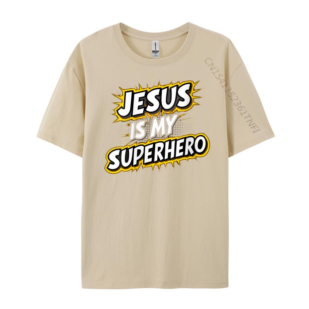Womens Jesus Is My Superhero Christian God Religious Comic Boy Graphic Tees Unisex Unisex's Shirt harajuku clothing