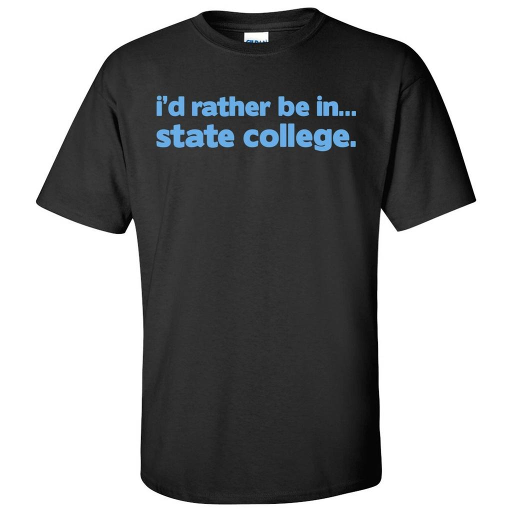 Ich wäre lieber in State College - Heimatstolz Sport T-Shirt - Schwarz