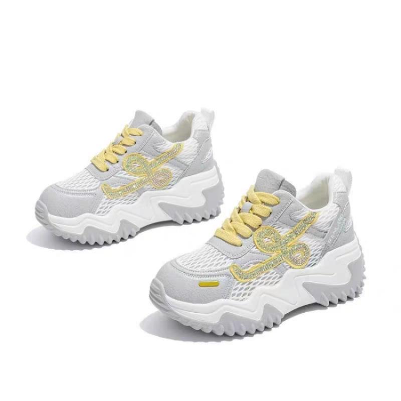 Fashion Fashion Mix Color Breathable Mesh Chunky Sneakers Women Summer Thick Bottom Height Increase Shoes Casual Sport Sneaker Women