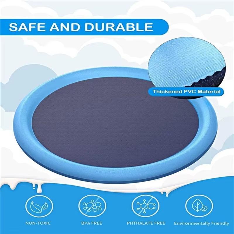 Dog Toy Eco-Friendly PVC Dog Swim Bath Pool Cooling Game Non-Slip Mat Foldable Water Splash Sprinkler For Outdoor Water Play Mat