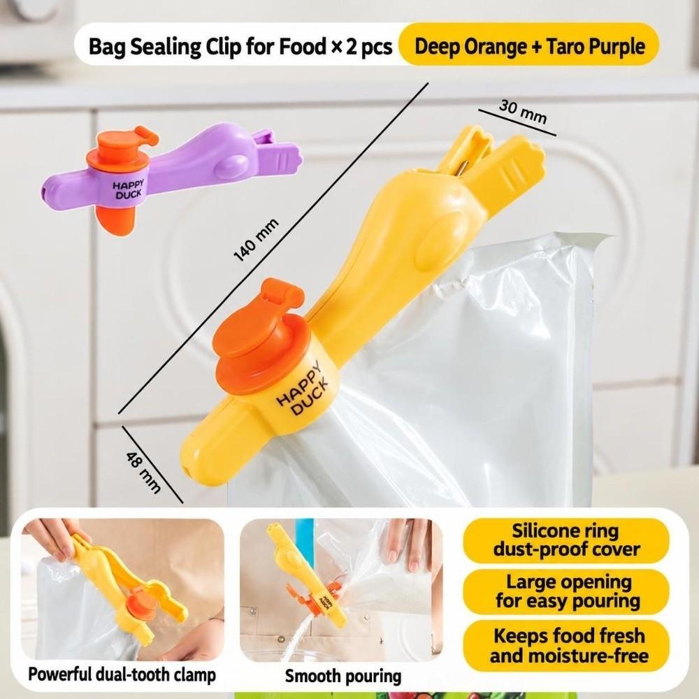 with Resealable Lid Snack Bag Clips Bag Sealer Clips  for Kitchen Seasoning and Snack Bags