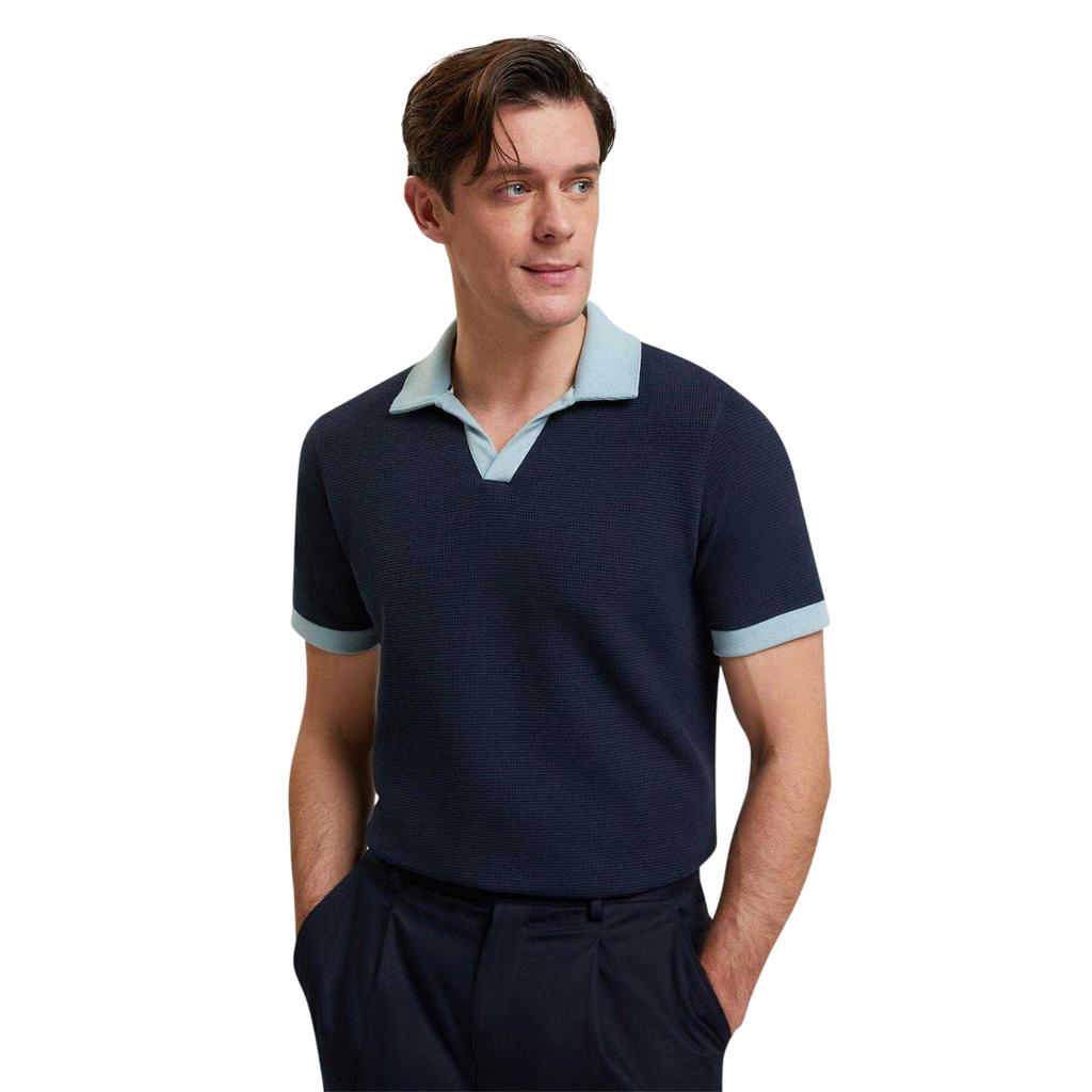 Ted Baker Mens Waffle Short-Sleeved Polo Shirt