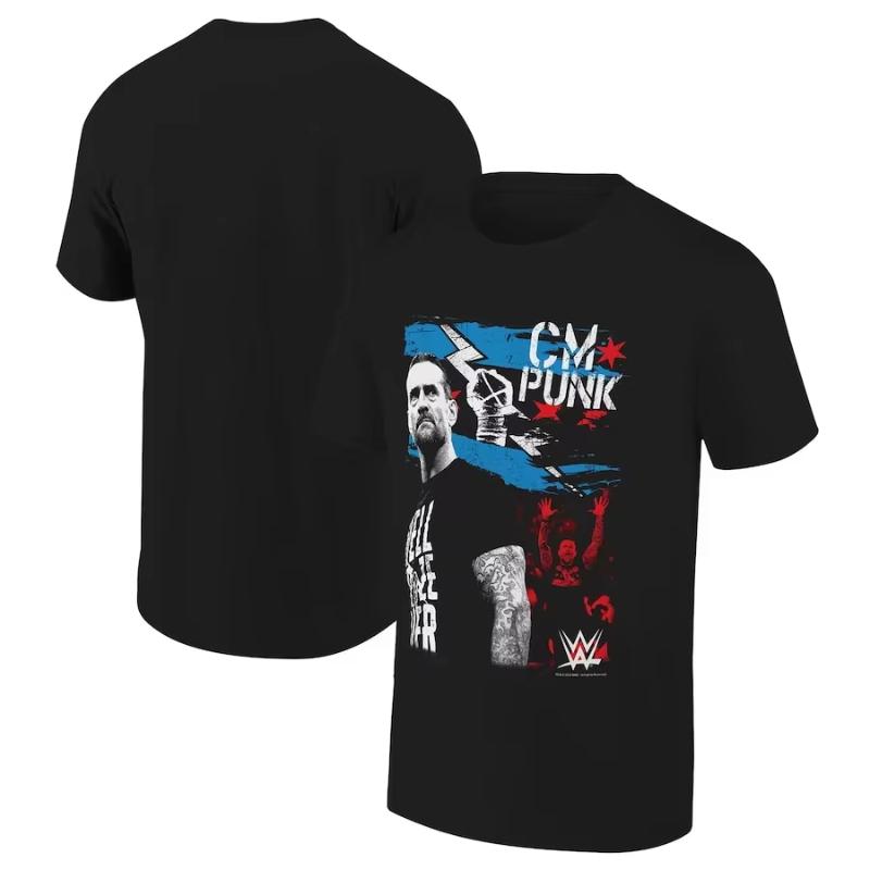CM Punk Wrestler Graphic Cotton T-shirt Unisex Men Women Summer Short Sleeve Luxury Brand Top Casual Vintage Fashion Retro Tee