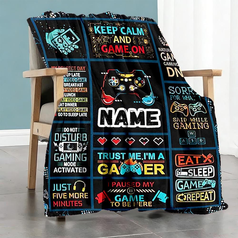 Games564 Personalized Name Blanket Cozy Personalized Blanket Soft & Cozy for Livingroom Picnics Office Bedding for All Occasions