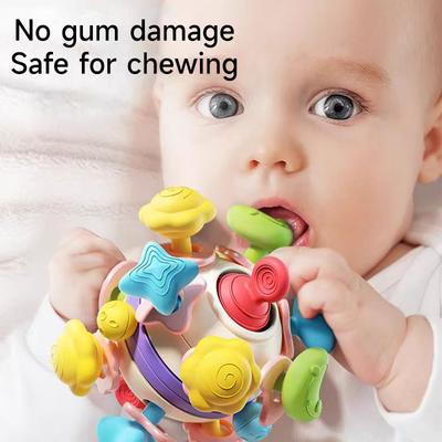 Baby Teethers Rattle Chew Toys Newborn Hand Grip Ball Rattle Sound Toy Baby 0 12 Months Sensory Activity Development Toys Girls