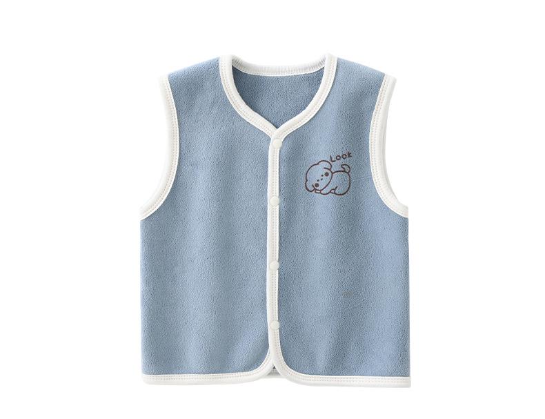 Vestă Coral Fleece Căptușită cu Fleece pentru Bebeluși, Băieți și Fete - Îmbrăcăminte Exterioară Caldă pentru Toamnă/Iarnă