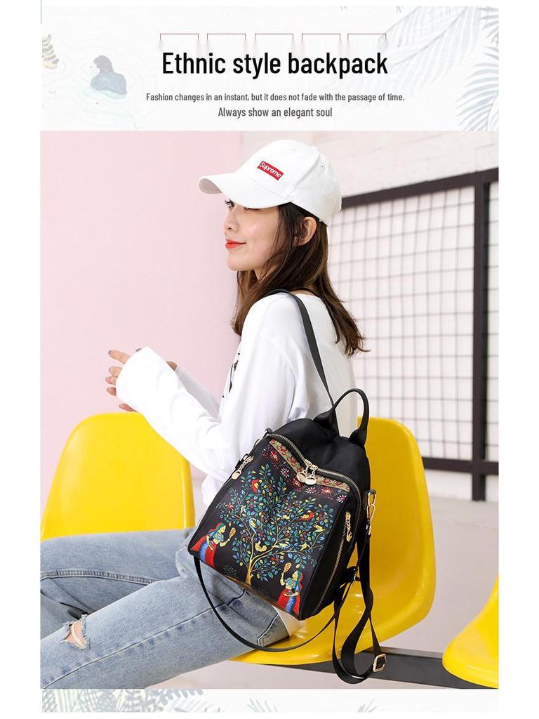 Women's Oxford Cloth Casual Fashion Print Travel Backpack - 2025 Trend
