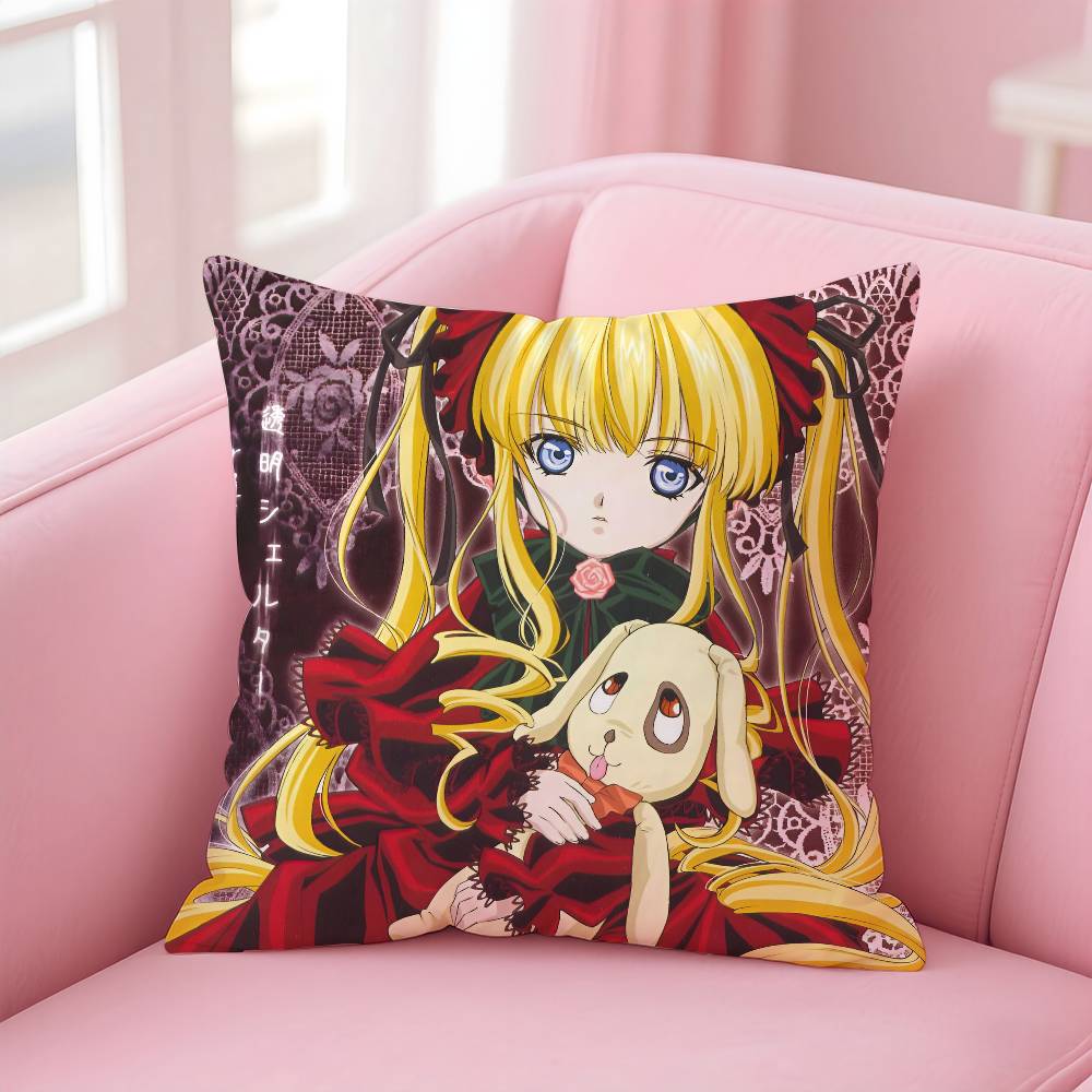 Romantic Anime R-Rozen Maiden Wantage Pillow Case Anti-dustmite Pillowcase Invisible zipper silky short plush Sofa cushion cover