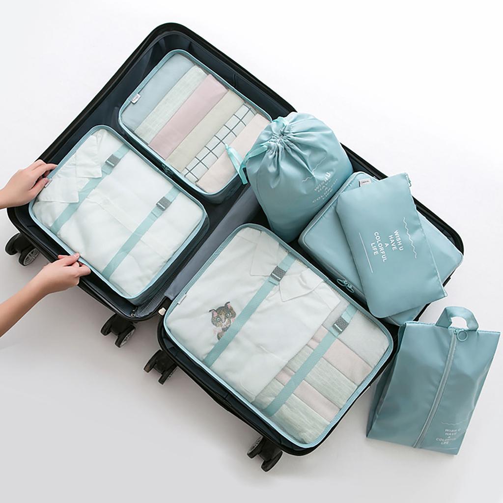 6PCS Clothes Storage Bags Packing Travel Luggage Organizer Bag