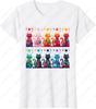 80s Colorful Kitten Lover Gift Artwork Decor Cute Art Cat Cotton TShirt Fuuny Creative Trend Vintage Oneck Printed Unisex Tops