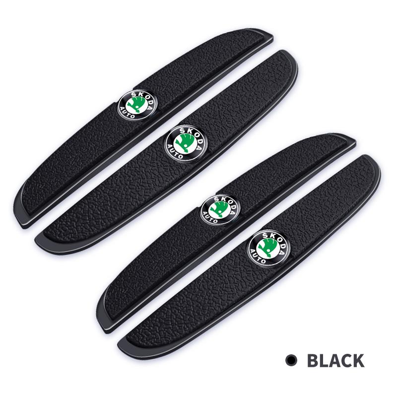 AEL3  4Pcs Car Door Bumper Rubber Anti-collision Stickers For For Skoda Octavia 2 3 Fabia Superb Rapid Kodiaq Karoq Car Accessories
