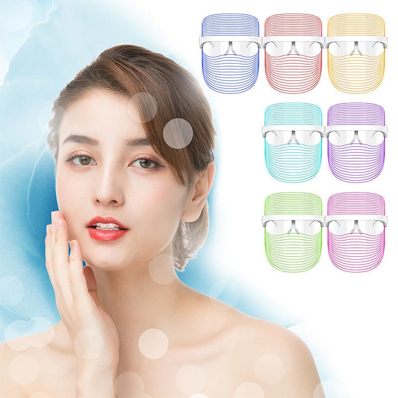 Face Care LED Mask Instrument Seven-color Light Whitening and Skin Rejuvenation Ion Introduction Beauty Instrument Household Face Mask