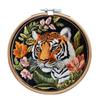 IUHUI Embroidery Kit for Advanced Adults Beautiful Gorgeous DIY Hand Stitch Embroidery Set with Hoop - Animals, Patterns, (Handsome Tiger)