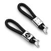 Center Hub Cap Hand-Woven Leather Car Key Ring Rope Key Chain Waist Keychains for Mitsubishi Outlander Pajero L200 Ralliart