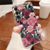 Retro Flowers Black Rose Print Case For Samsung S26 S25 Ultra S24 S23 S22 S21 FE A15 A35 A55 A16 A26 A36 A56 A17 A37 A57 5G Plating Lens Soft Cover
