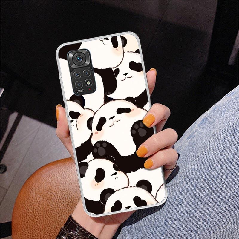 Cartoon Cute Panda Bear Phone Case For Xiaomi Redmi Note 15 14 13 12S 12 11 Pro Plus 14S 11S 11E 10 10S 11T 5G Personalized Cove