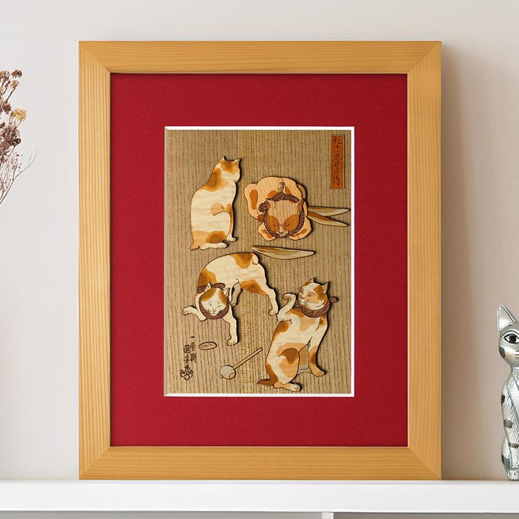 KINOWA "Tatoe Jin No Uchi Part 3" Woodcut Original Handmade Kit Ukiyo-e Utagawa Kuniyoshi Cat Made In Japan