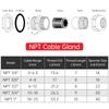 Cable Gland,NPT Stainless Steel Cable Gland,Pressure Resistant Waterproof Cable Glands,Adjustable Marine Grade Strain Relief Connectors