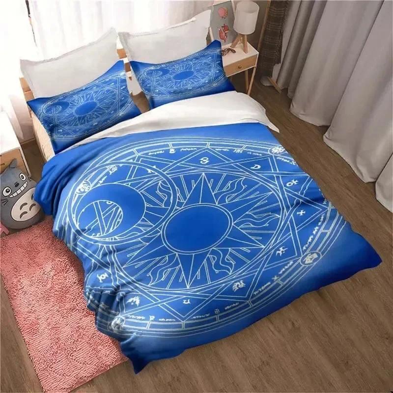 Anime Cardcaptor Sakura Kids Adult Printed Bed Set Duvet Cover Pillowcase Bedding Set Bed Linen Sheet Quilt Cover Full King Size