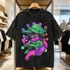 T-shirt Lavé Deltarunes Ralsei Homme Esthétique Décontracté T-shirts Été Col Rond Mode T-shirt Ample Grande Taille Hauts