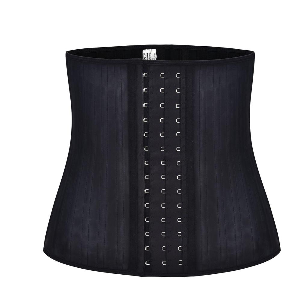 Matte Latex Waist Trainer: 25 Steel Bones, Tummy Control Sports Shapewear