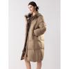 ELLE Women's High-Neck Knit Panel 90% White Duck Down Jacket