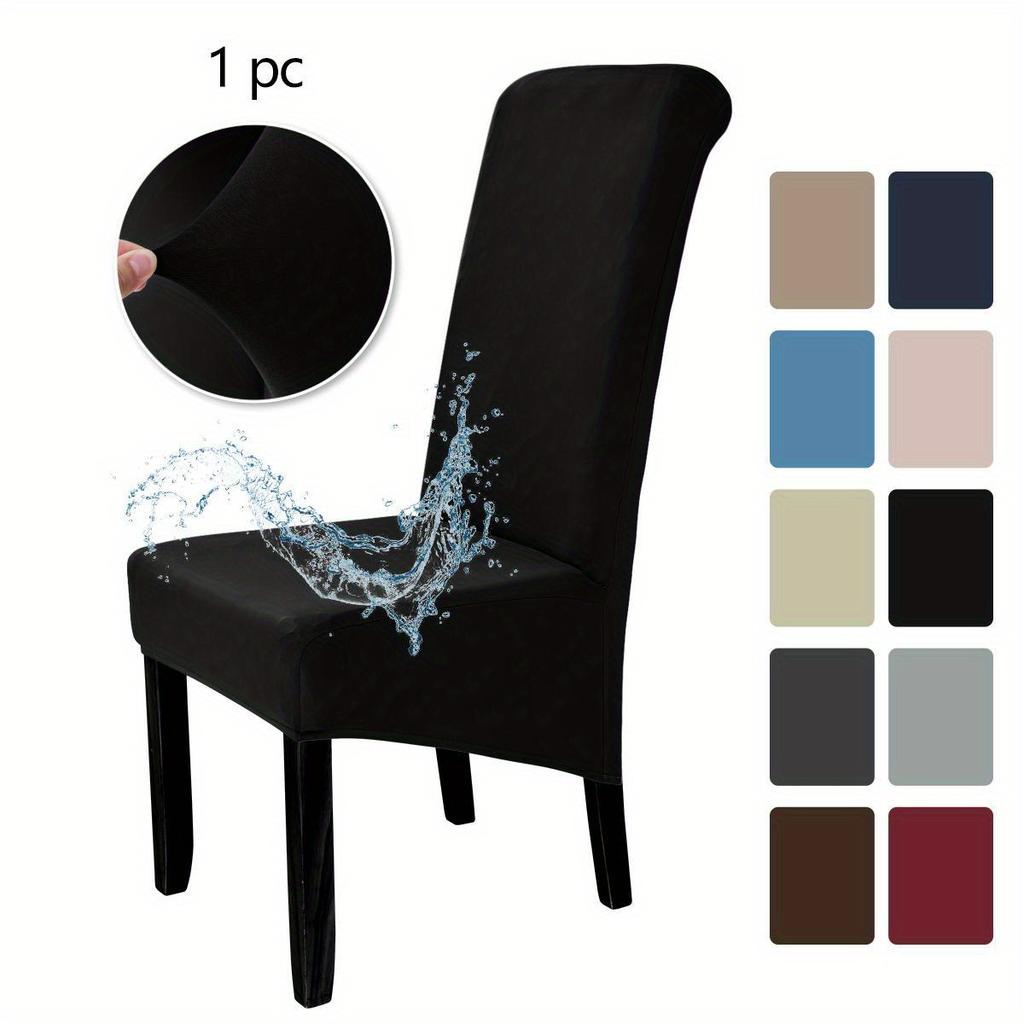 1Pcs Elastic Waterproof High-Back Chair Cover Elastic Dining Seat Cover Suitable For Home Hotel Party Banquet Wedding