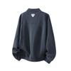Royal Blue Men's Half-Zip Loose Casual Hoodie (Spring/Autumn)