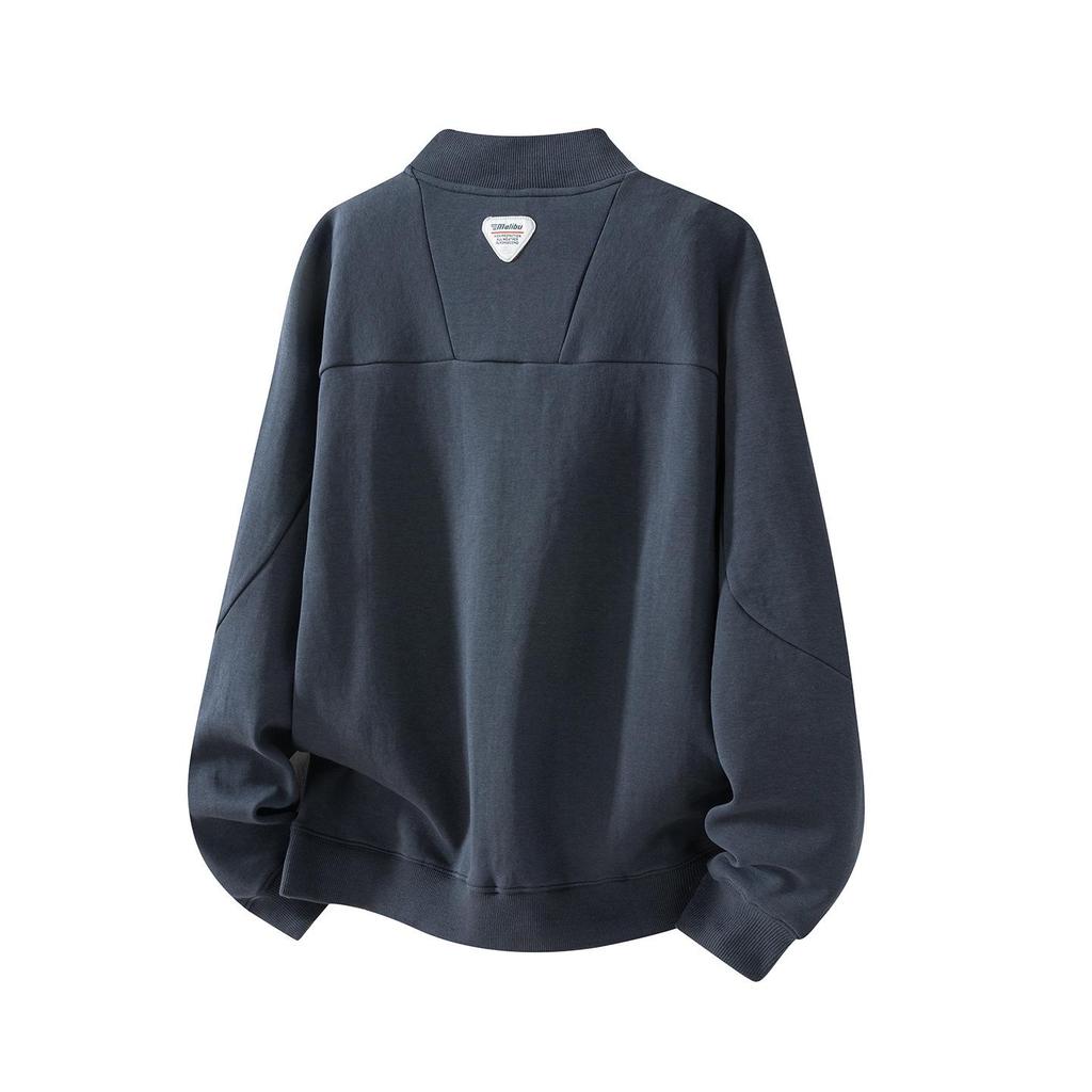 Royal Blue Men's Half-Zip Loose Casual Hoodie (Spring/Autumn)