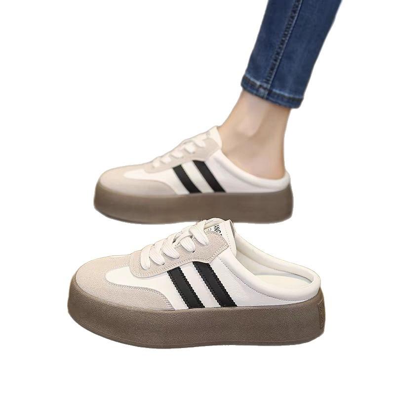 Half slippers women's super fire thick-soled bag head slippers lazy one-pedal shoes casual shoes