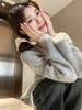 Korean Lace Bow V-Neck Long Sleeve Sweater - Autumn/Winter Design