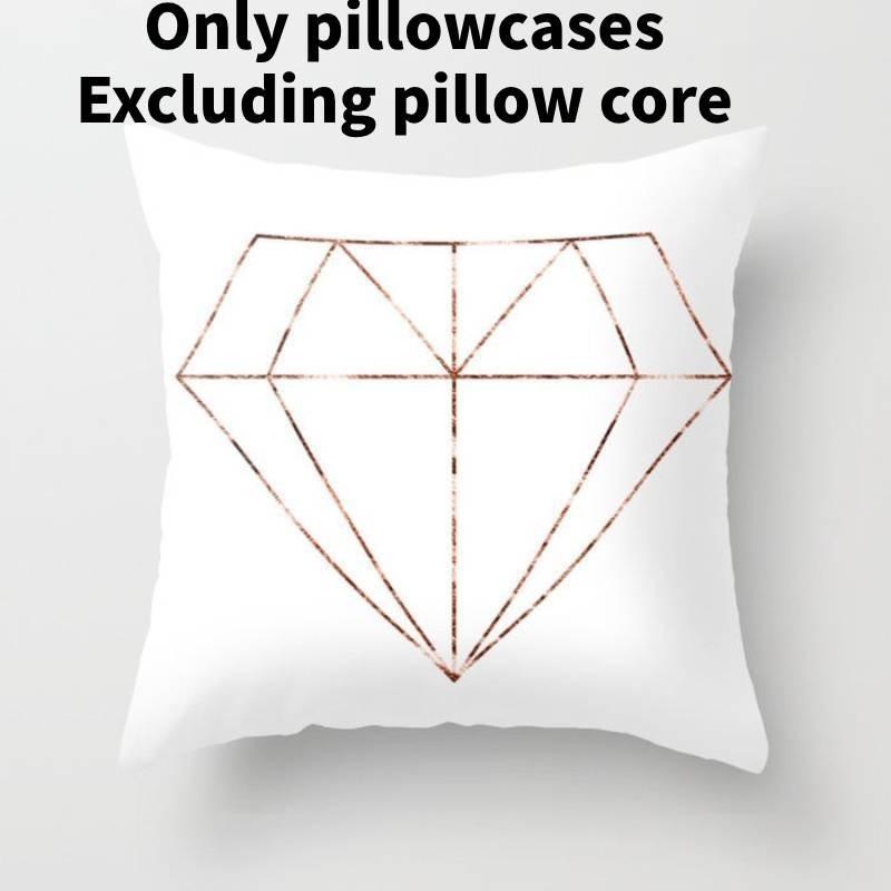 Modern Minimalist Cotton Cartoon Letter Cushion Cover Soft Peach Skin Plush Pillow Cover