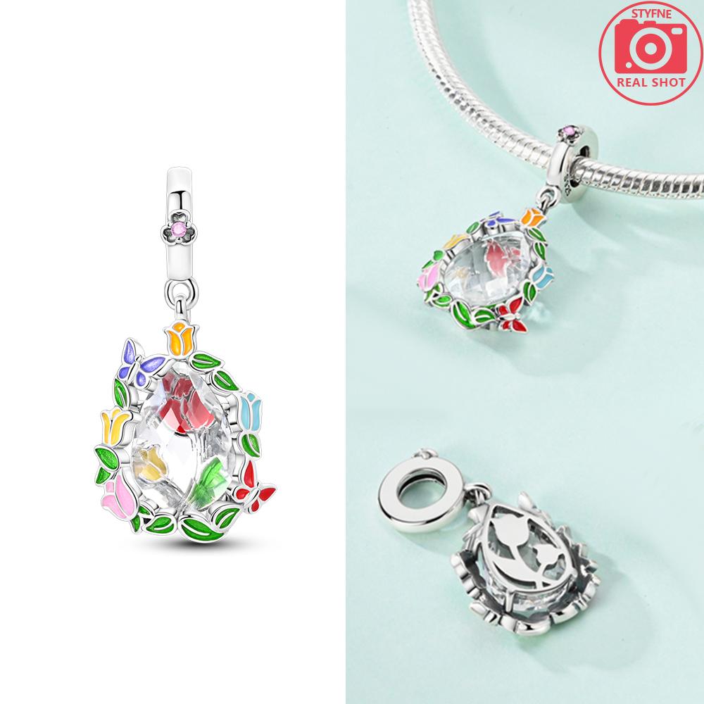 Charms Beads Pendant Lotus Tulip Rose Carnation Flower Series Original Copper Bead Fit Bracelets Women Jewelry Gift