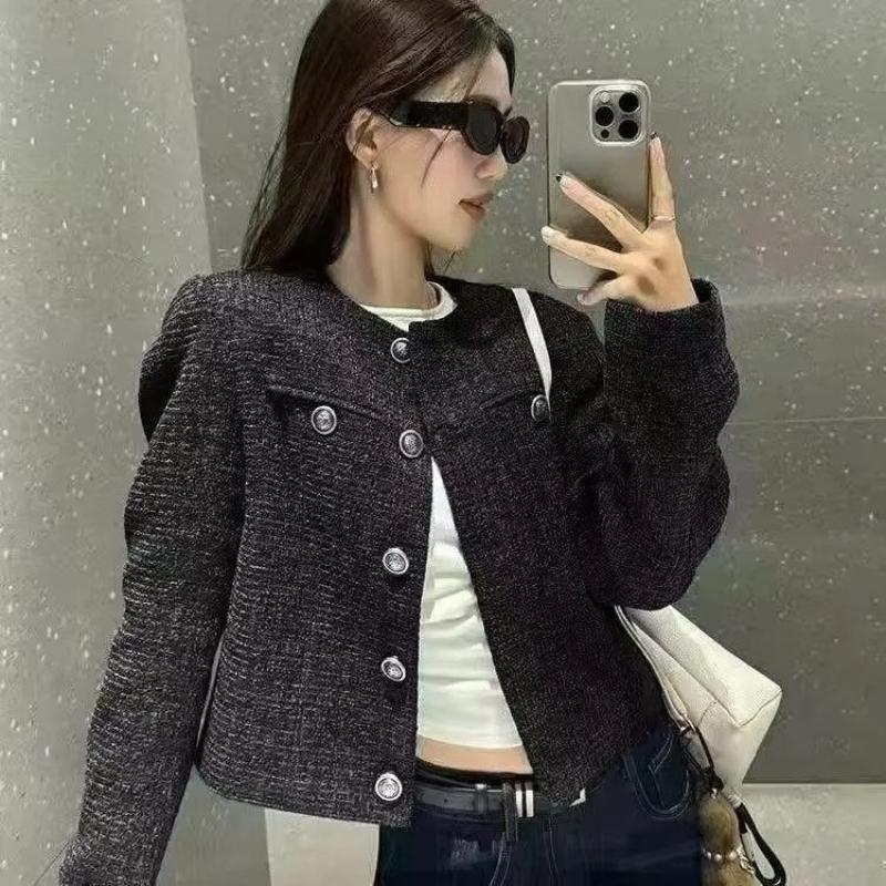 Modischer, lockerer, kurzer blauer Mantel für Damen im Winter/Herbst mit Retro-Charme und High-End-Stil M