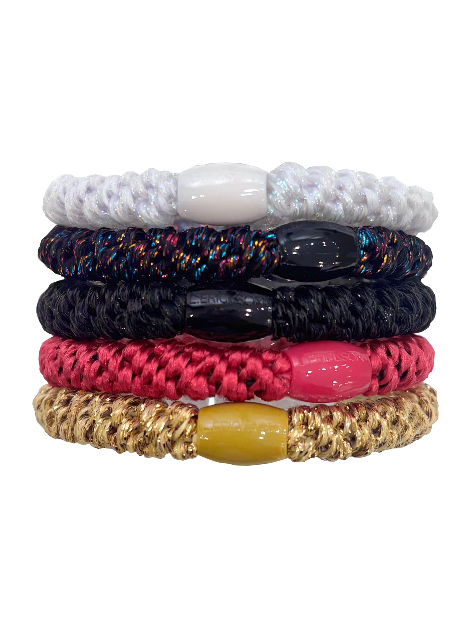 

France Luxe Резинки-трубки для волос для хвостика, Эластичные резинки для волос и колец, Заколки-зажимы для волос, Набор из 5 штук, Женские аксессуары, Стильные, Прочные, Эластичные, Не спутывающиеся,