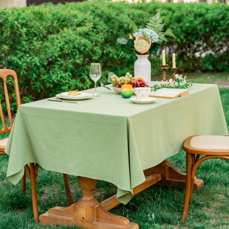 Natural Cotton Tablecloth Rectangle, Luxury Resistant Durable Farmhouse Table Cloth for Dining Party Christmas Weddings Birthday