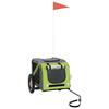 VidaXL Bicycle Trailer for Dog Green and Grey Oxford Fabric and Iron 93871