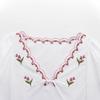 2025 Spring Women's Floral Embroidery Poplin Top - European & American Style