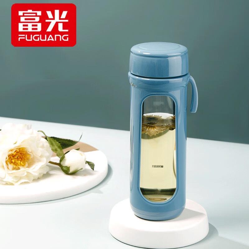 Men s Double-Wall Glass Tea Infuser Bottle with Lanyard