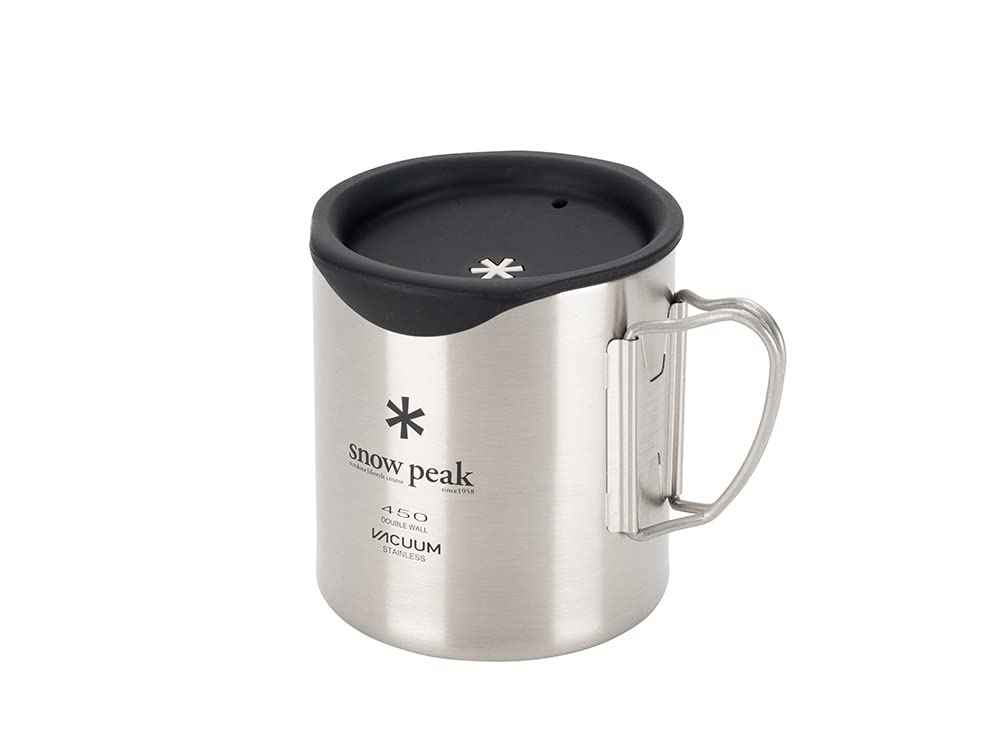 Snow Peak 450ml Stainless Steel Mug Silicone Lid MGC-058 Vacuum Insulated