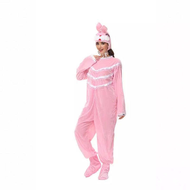 Costume Cartoon Animal Pink Rabbit onesie Adult animal stage performance suit