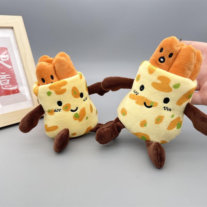 Pancake Fritters Cute Plush Toy Key Chain Creative Food Doll Doll Removable