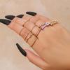 Gold Aisu Ring Joint Ring Set ins Cold Wind 11-piece Alloy Diamond Twist Ring
