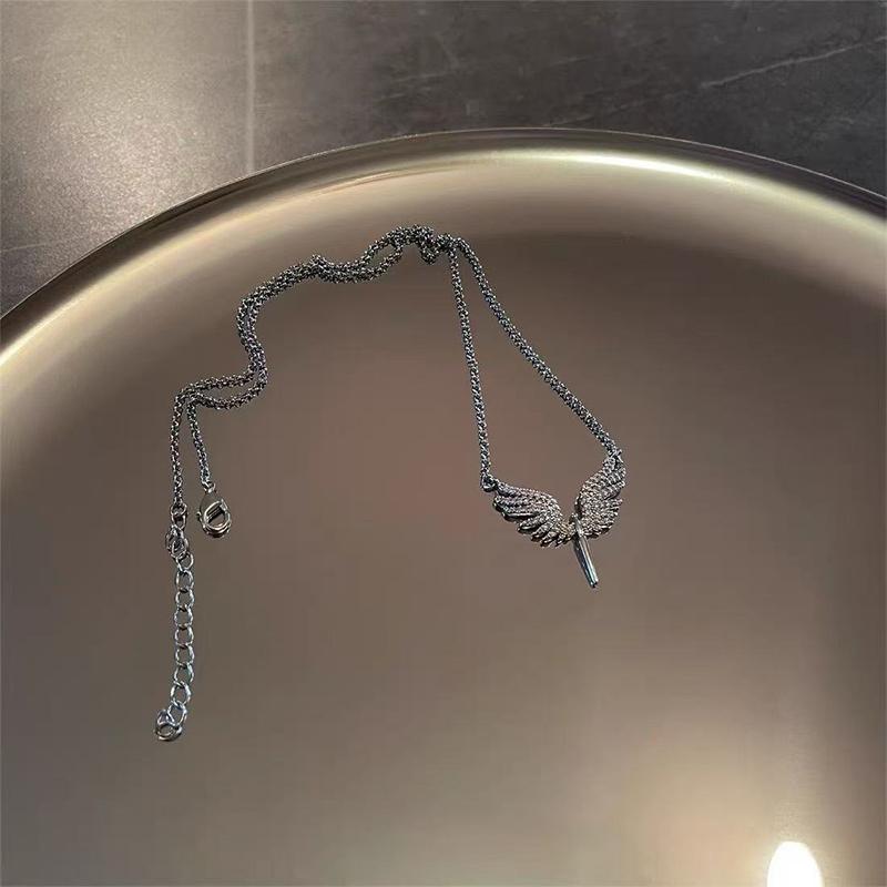 Angel Wings Pendant Necklace For Men Unisex Hip Hop Gothic Punk Clavicle Chain Trendy Classic Neck Jewelry Gift
