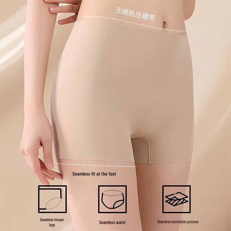 Oudifen Women's 2-Pack Seamless Ice Silk Safety Shorts