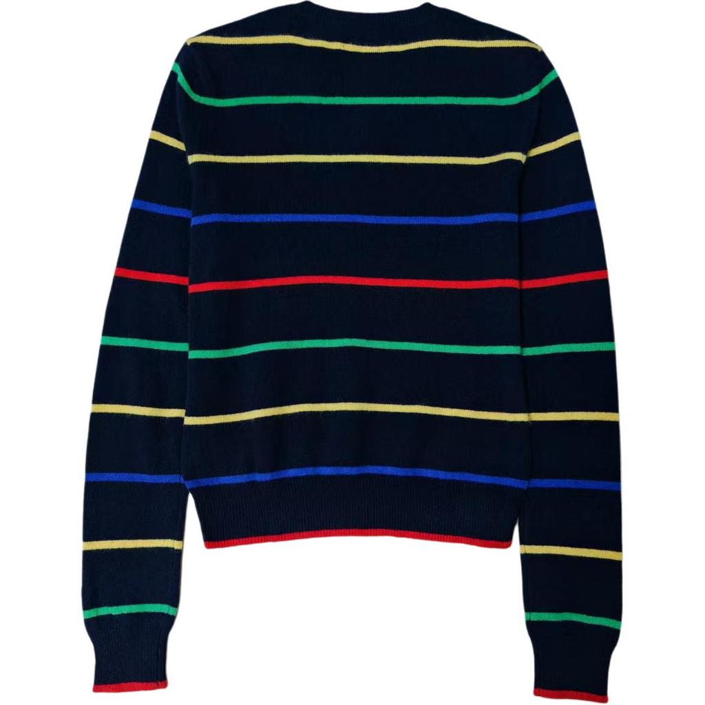 Polo Ralph Lauren Pruhovaný svetr s kulatým výstřihem Kašmírový svetr Dámský svetr 211780446-002