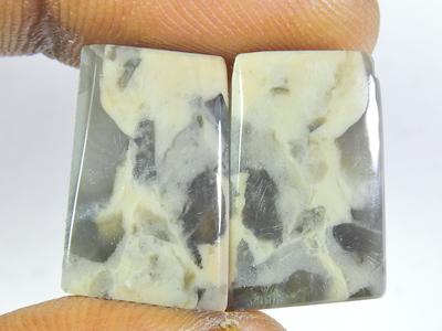 Natural Puff Jasper Matched Pair Octagon Cabochon Loose Gemstone 12X18X04 MM SK-262