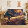 Dream Universe Galaxy Space Stars Black Hole Milky Way Flannel Blanket Soft Throw Blanket for Bedroom Living Room Bed Picnic Nap