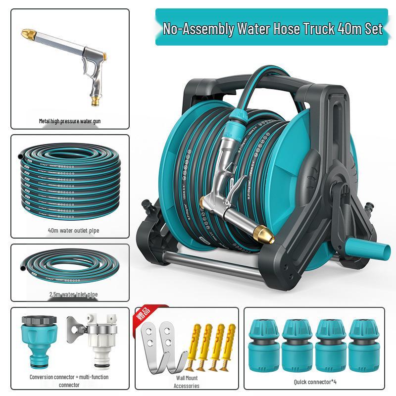 High-Pressure Water Hose with Automatic Storage Reel for Gardening and Car Washing